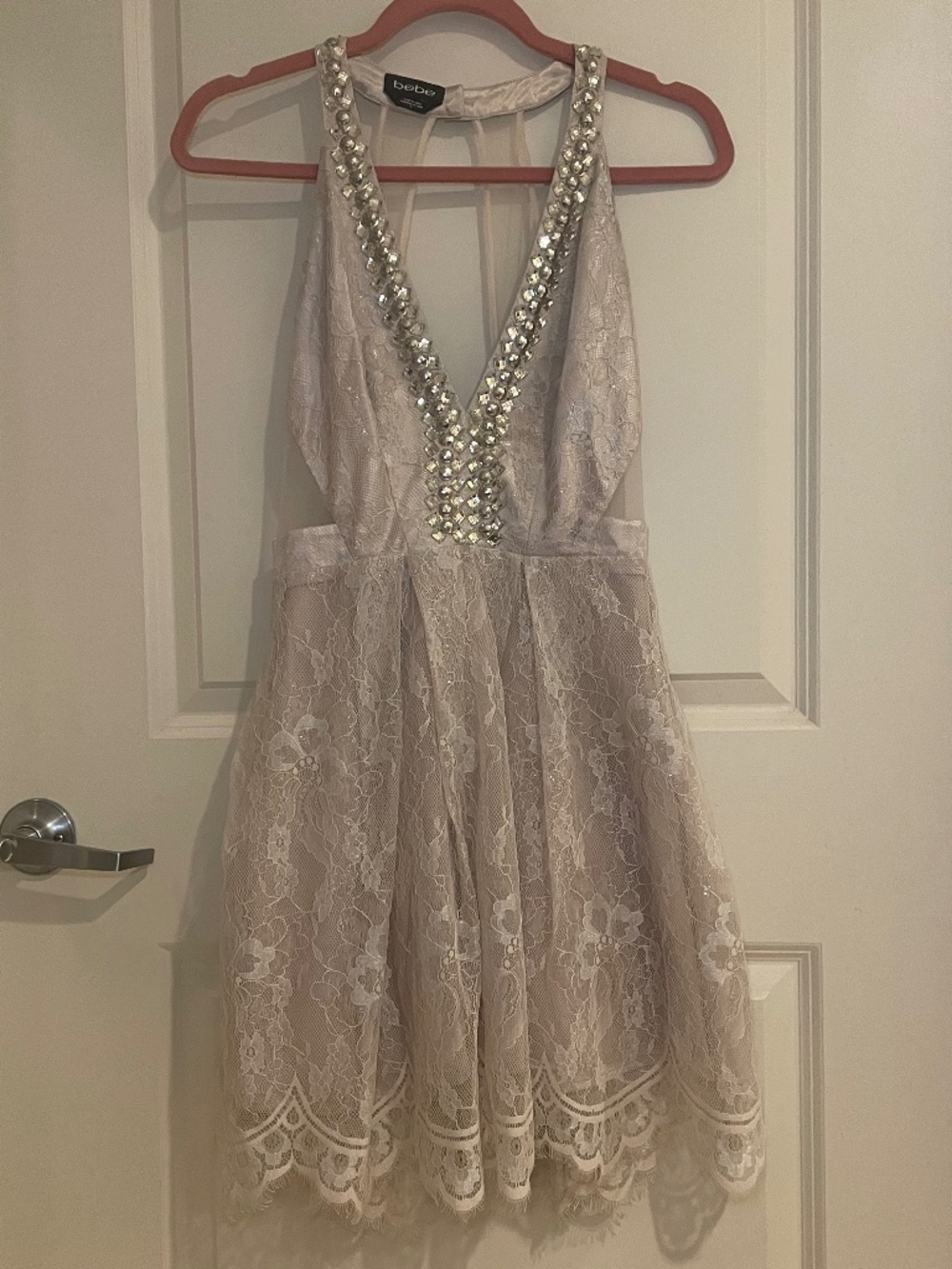 Bebe Nude Lace Cocktail Dress